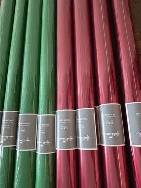 Hallmark Green and Red Clear Gift Wrap Roll Set